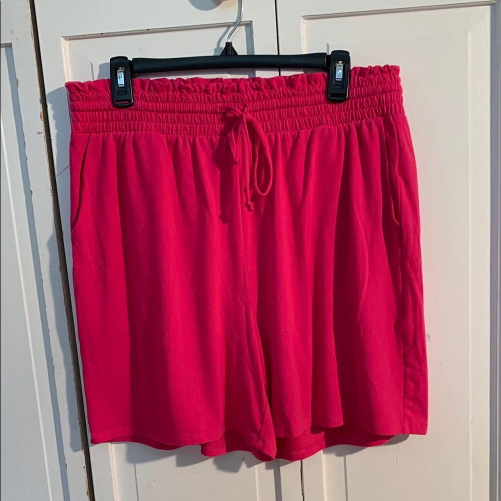 Color Alien High Waist Hot Pink Shorts with Elastic Waistband EUC